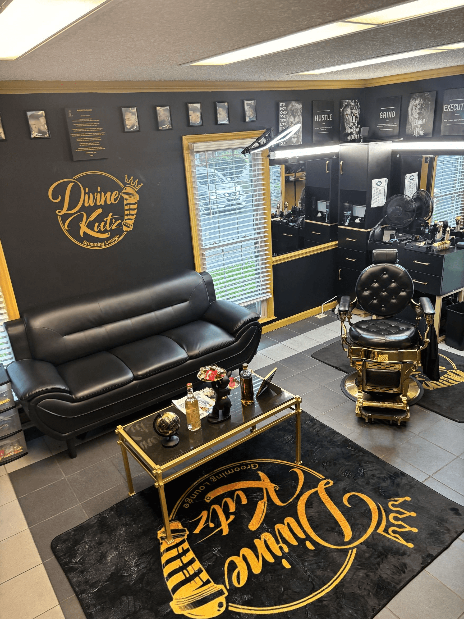 Divine Kutz Grooming Lounge Interior — Charlotte NC